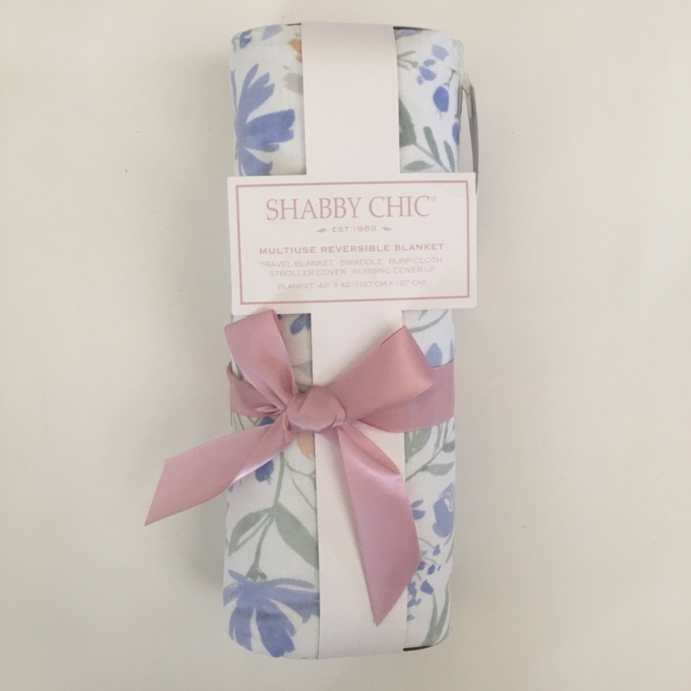 NEW Reversible Baby Blanket Multi-use Floral Print Baby Gift | Shabby Chic